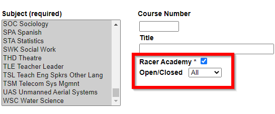 course search instructions